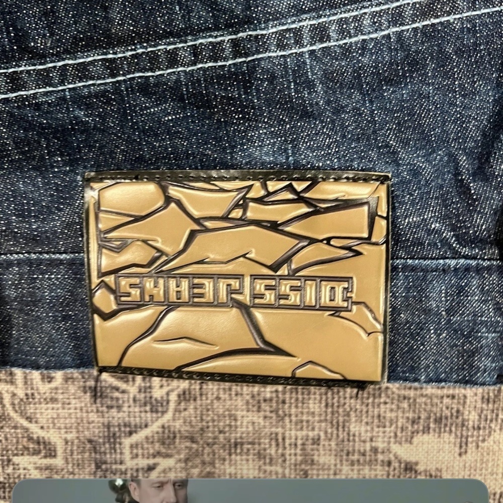 Vintage 90s Y2k Shadow Boy Diss Jeans Mens Hip Hop Baggy Streetwear Size 36x34 - Picture 4 of 8